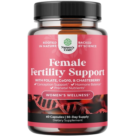 Fertility Supplement for Women with Prenatal Multivitamins - Female Fertility Support with Prenatal Choline Inositol Folate Chasteberry and CoQ10 Blend for Women to Promote Faster Conception