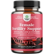 Fertility Supplement for Women with Prenatal Multivitamins - Female Fertility Support with Prenatal Choline Inositol Folate Vitex Chasteberry and CoQ10 Fertility Blend for Women for Faster Conception