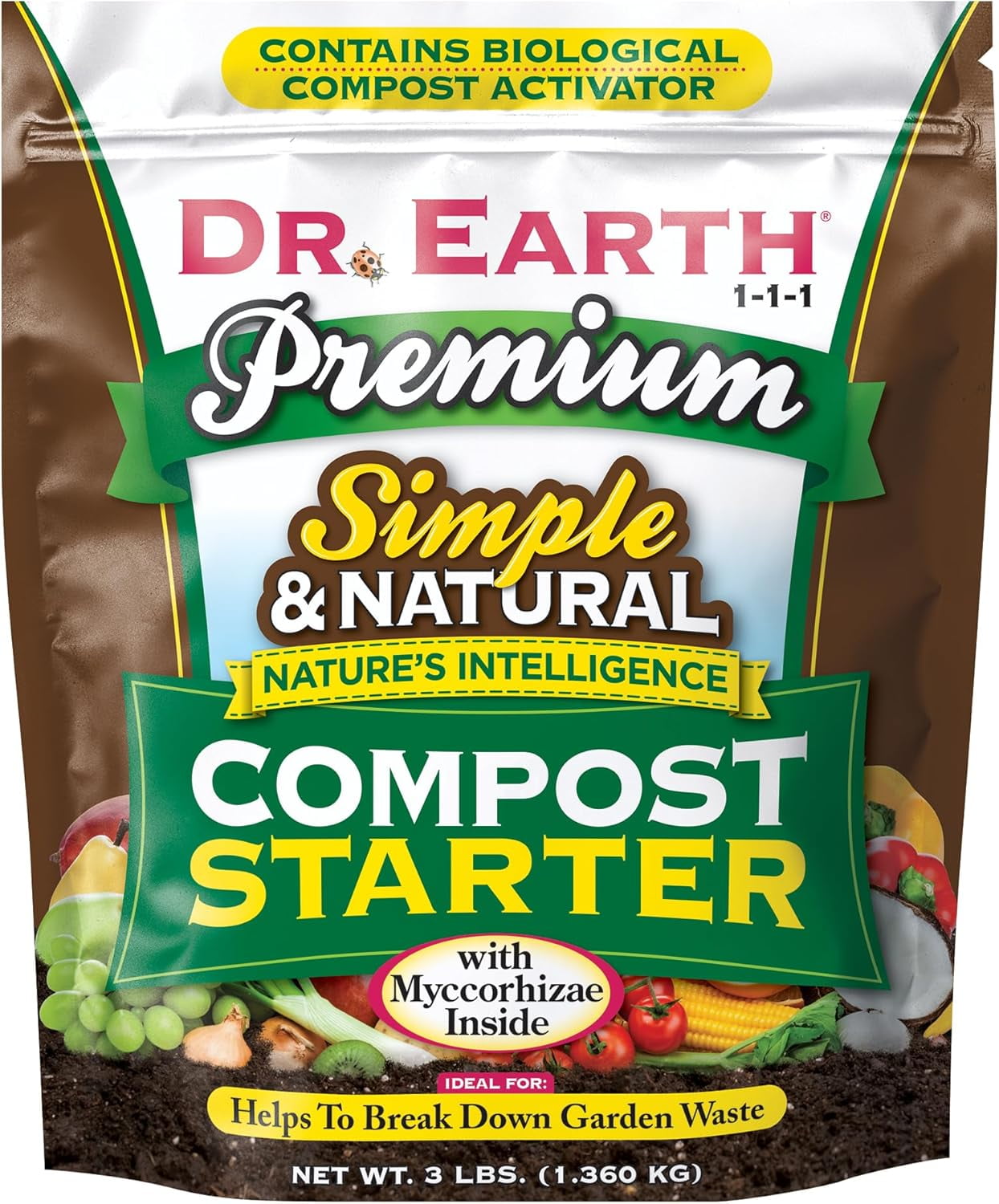 Fertilizer DR. Earth Premium Compost Starter with MYCCORHIZAE 1-1-1 3lb ...