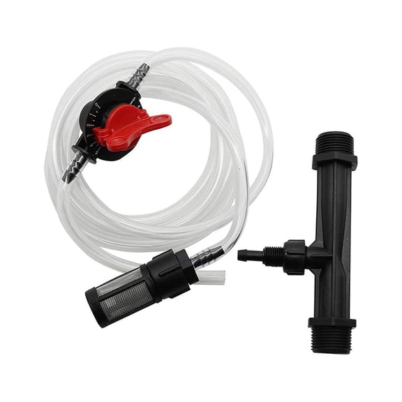 Fertilizer Injector Kit with Suction Tube and Filter for Agricultural Irrigation Systems Durable 91 Inch Pipe Length 9-92L/H Suction Capacity High Efficiency Dosing Device