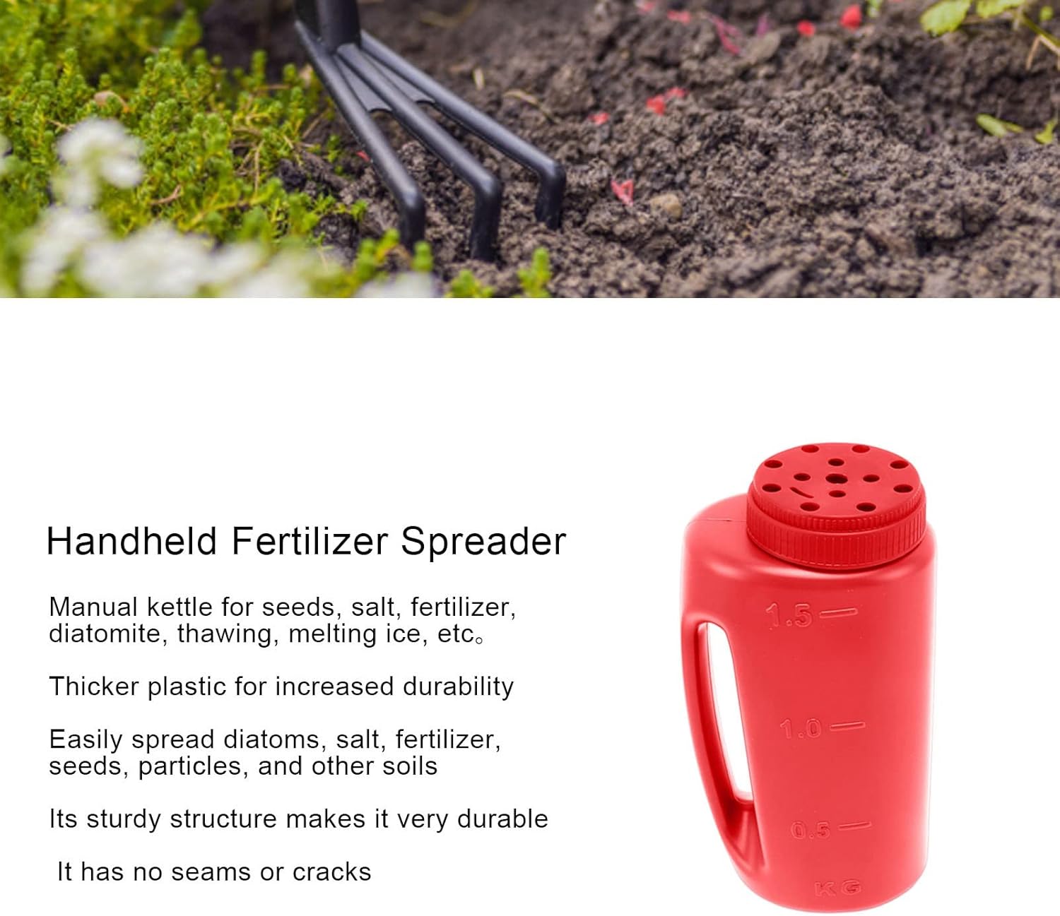 Fertilizer Spreader Handheld, Sprinkling Pot Seed Sprayer, Adjustable ...
