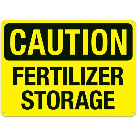 Fertilizer Storage Sign Metal Sign 12X8 Inches