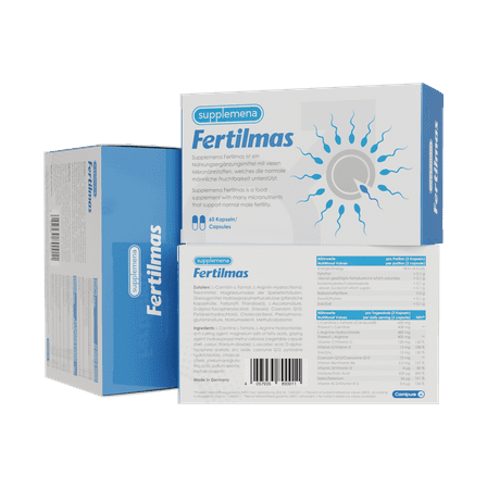 Fertilmas by Supplemena® (3 Months) - Men's Fertility Supplement - Men's Sperm Motility, Sperm Count and Morphology Reproductive Health Aid with L-Carnitine Made in Switzerland (Carnipure®)