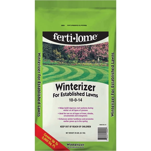 Ferti-lome Winterizer Lawn Fertilizer 10-0-14 Granules - For Established Lawns - 20 lbs Outdoor & Indoor Plant Use, Easy Application
