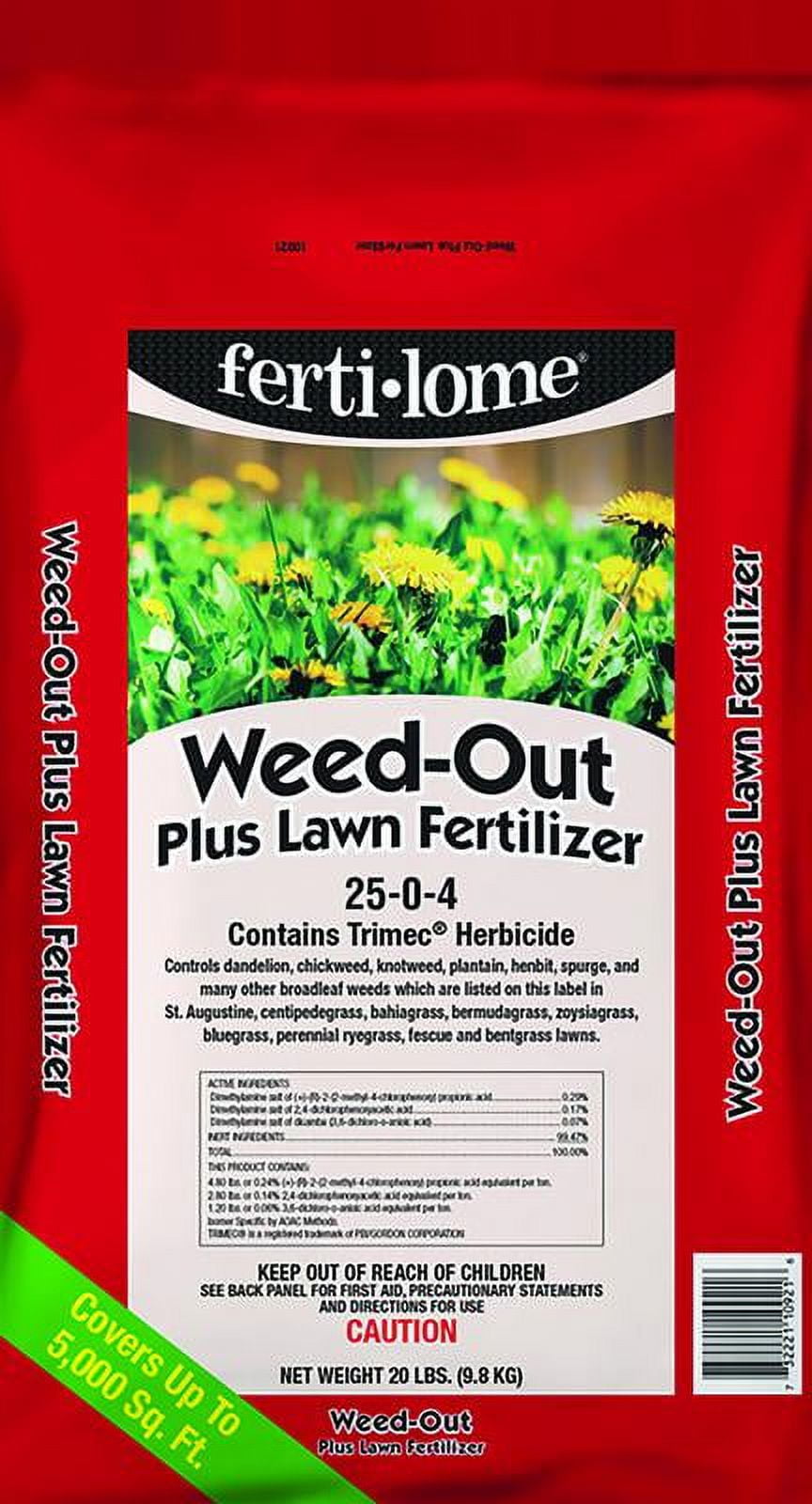 Fertilome Weed-Out Plus Lawn Fertilizer 25-0-4 - Weed Killer - 20 lb — Outdoor & Indoor Plant Use, Easy Application