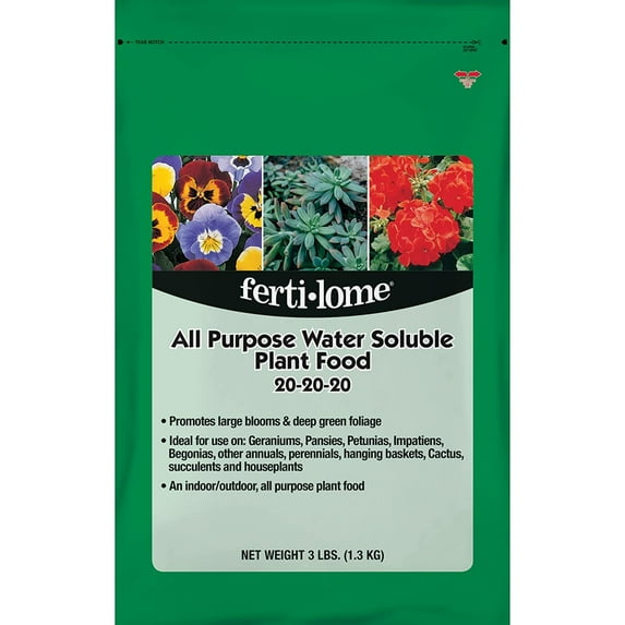 Fertilome 11722 All Purpose Water Soluble Plant Food 20-20-20 3 lb.