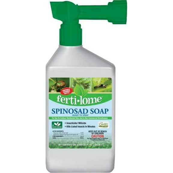 Fertilome 16055 Spinosad Soap Insecticide Ready to Spray, Spinosad Bagworm, Tent Caterpiller & Chewing Insect Killer, OMRI Listed 32 oz.