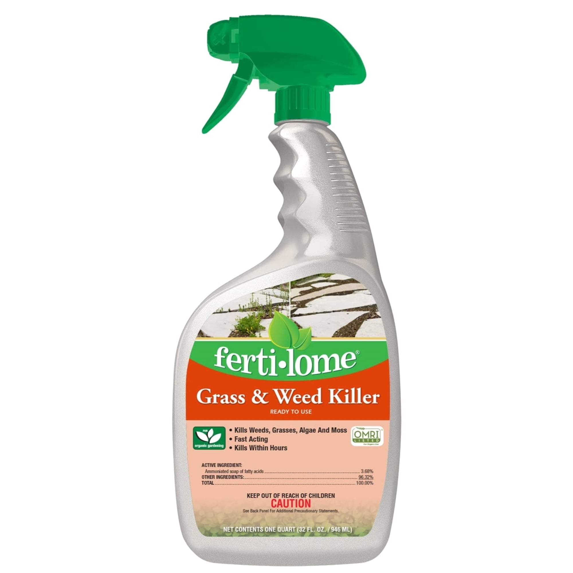 Fertilome (16106) Non Selective Grass & Weed Killer, Ready to Use, OMRI Listed (32 oz.)