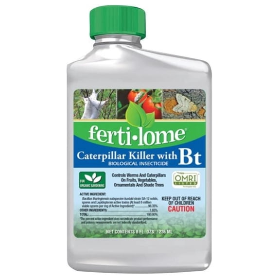 Fertilome Caterpiller Killer with Bt Bacillus thuringiensis, Liquid Concentrate, 8oz
