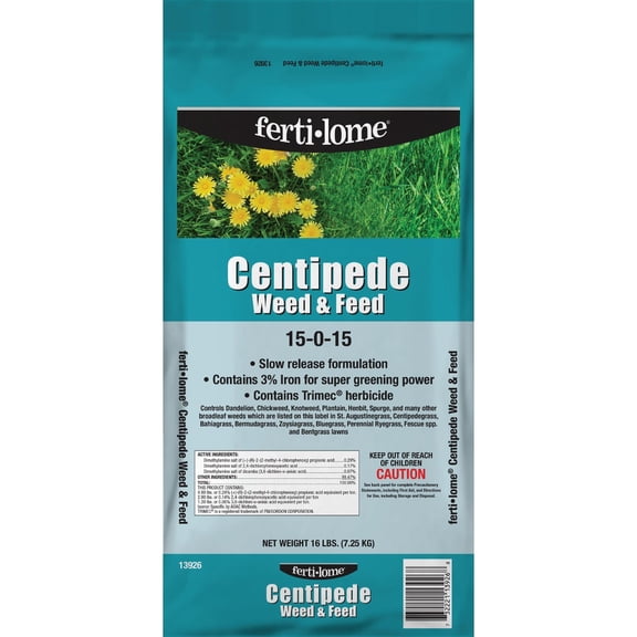 Fertilome Ferti-lome Centipede Weed & Feed Lawn Fertilizer With Weed Killer - Pack of 18