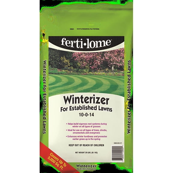 Fertilome Winterizer 10-0-14 Fertilizer for Established Lawns, 20lb — Outdoor & Indoor Plant Use, Easy Application