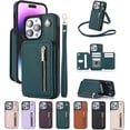 thumbnail image 1 of Fertilvrsus Phone Case, Wallet Case for iPhone 16/15/14/13/12 - Pu Leather Flip Cover Case with Card Slots and Two Adjustable Long and Short Lanyards, 1 of 9