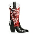 thumbnail image 1 of Ferwind Women's Cowgirl Boots Crocodile Accent Mid-Calf Embroidery Pull On Adult Red  8, 1 of 7