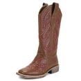 thumbnail image 1 of Ferwind Women's Cowgirl Boots Paisley and Stud Detail Pull-on Adult Brown  8, 1 of 7