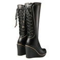 thumbnail image 1 of Ferwind Women's Knee-High Boots Wedge Heels Lace up Adult Black Regular Shaft  8, 1 of 8