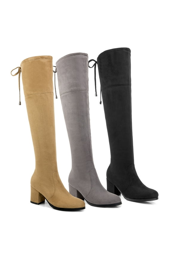 Women's Over-the-Knee Boots Slouch Micro Suede Adult Camel  9