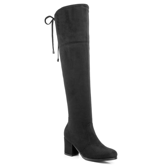 Ferwind Women's Over-the-Knee Boots Slouch Micro Suede Adult Charcoal 12