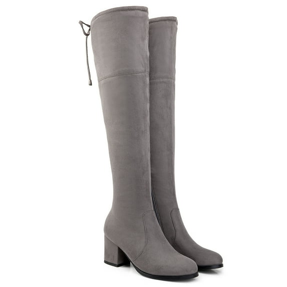 Ferwind Women's Over-the-Knee Boots Slouch Micro Suede Adult Grey 7