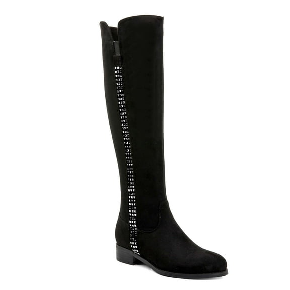 Ferwind Women's Over-the-knee Boots Slouch Suede Upper Stud Details Adult Black 9