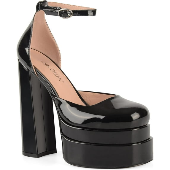 Ferwind Women's Platform Sandals High Chunky Heels Adult Black 8