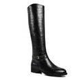 thumbnail image 1 of Ferwind Women's Riding Boots Textured Upper Low Heels Adult Black 10, 1 of 8