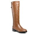 thumbnail image 1 of Ferwind Women's Tall Boots Chunky Heels Animal Print Adult Tan 12, 1 of 3