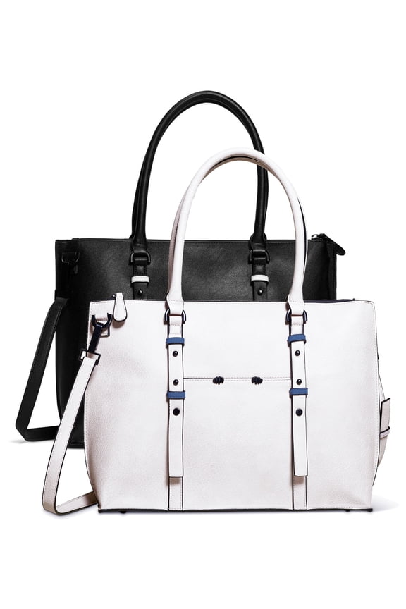 Women's Westside Laptop Tote Peek-A-Boo Pocket Kitty Claws Hardware Cream