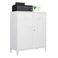 thumbnail image 1 of Fesbos 2 Door Metal Locker Accent Cabinet with 2 Shelves, Steel Storage Cabinets for Office/Home(White), 1 of 8