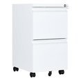 thumbnail image 1 of Fesbos 2 Drawer Mobile File Cabinet with Lock, Metal Rolling Filing Cabinets for Home Office, Fits Letter/Legal/A4 Size Files, White, Assembly Required, 1 of 8