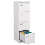 Fesbos 4 Drawer File Cabinet with Lock, File Cabinets for Home Office,18 Deep Vertical Metal White File Cabinet Office Storage Cabinet Organizer for Letter/Legal / A4