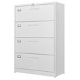 thumbnail image 1 of Fesbos 4 Drawer File Cabinet with Lock, Metal Lateral Filing Cabinet Wide Office Organization Storage for Home Office Hanging Letter/Legal/F4/A4 (White-Requires Installation), 1 of 7