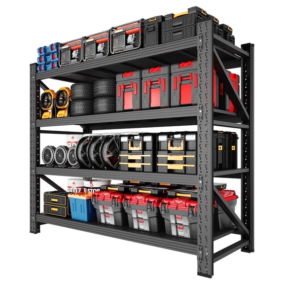 Fesbos 4000LBS Steel Heavy Duty 4-Tier Garage Shelving Unit, 48"W*24"D*70"H, Adjustable Metal Storage Rack Shelves for Garage, Basement, Warehouse, Industrial Organization