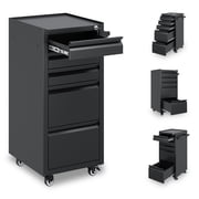 Fesbos 5-Drawer Rolling Tool Chest, Lockable Metal Cabinet with Wheels & Ball-Bearing Slides, Industrial Mobile Tool Storage Cart for Garage, Workshop, Mechanic