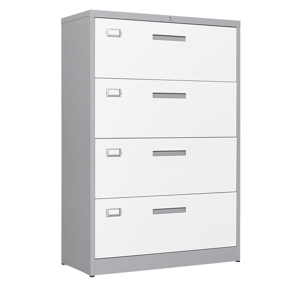 Fesbos File Cabinet with Lock-Vertical 4 Drawer Metal Filing Cabinets-Organization Storage Cabinets for Home Office-Hanging Letter/Legal/F4/A4 Size