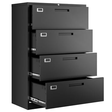 Fesbos File Cabinets,4 Drawer Metal Lateral Filing Organization Storage Cabinets with Lock,Home Office for Hanging Files Letter/Legal/F4/A4 Size (Require Assembly)