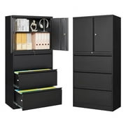 Fesbos File Cabinets, Metal Filing Cabinet, Lateral Filing Cabinet with 3 Drawers, 65 H File Cabinet for Home Office, Lockable File Cabinet Office Storage Cabinet for Letter/Legal/A4 Size Files