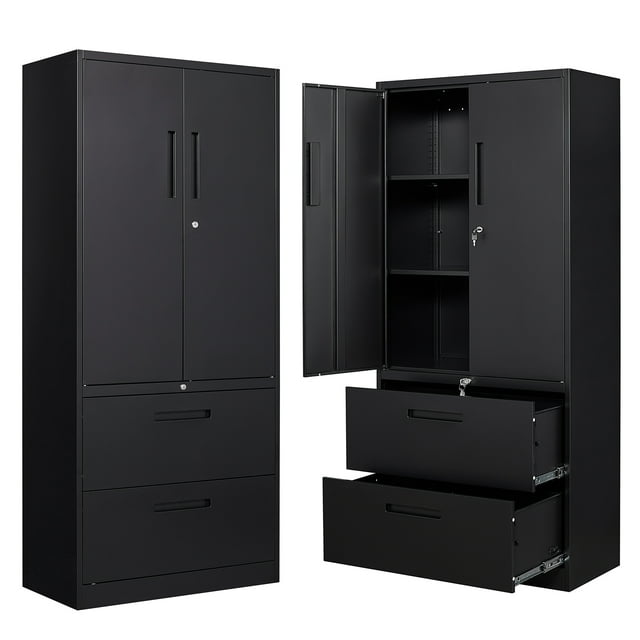 Fesbos Tall File Storage with Locking Drawer, Adjustable