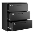 thumbnail image 1 of Fesbos Lateral 3 Drawer File Cabinets with Lock, Metal Filing Storage Vertical Cabinets,Home Office Furniture for Organization Hanging Letter/Legal/F4/A4(Black), 1 of 8