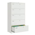 thumbnail image 1 of Fesbos Lateral 5 Drawer File Cabinet with Lock,Metal Wide White Filing Cabinets for Home Office Storage A4/F4/Letter/Legal, Assembly Required- White, 1 of 9