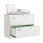 Fesbos Lateral File Cabinets with Lock,2 Drawer 28 Wide Metal Filing Cabinets,Hanging Letter/Legal/F4/A4 Size, Assembly Required - White