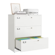 Fesbos Lateral File Cabinets with Lock,3 Drawer 28 Wide Metal Filing Cabinets,Hanging Letter/Legal/F4/A4 Size, Assembly Required - White