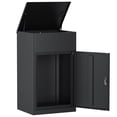 thumbnail image 1 of Fesbos Lockable Package Drop Box, Metal Package Delivery Box, 33.5"H Outdoor Storage Boxes Cabinet, Waterproof Anti-Theft Baffle Design, H33.5" x W19.7" x D16.1", Black, 1 of 8