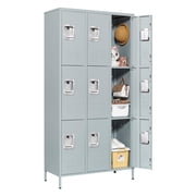 Fesbos Locker, Metal Locker for Employees, Large Steel Storage Locker Cabinet-9 Doors Lockers Organizers for School Gym Home Office Staff,Unassembled