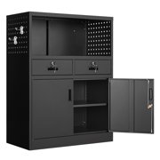 Fesbos Large Metal Locking Utility Cabinet with Adjustable Shelves, Secure Storage for Home Office or Garage