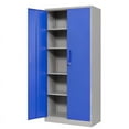 thumbnail image 1 of Fesbos Metal Garage Storage Cabinet with 2 Doors and 4 Adjustable Shelves - 71" Steel Lockable File Cabinet,Locking Tool Cabinet for Office,Home,Garage,Gym(Gray Blue), 1 of 8