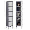 thumbnail image 1 of Fesbos Metal Locker with 5 Doors, Tall Steel Storage Lockers for Employees - 5 Tier Locker Storage Cabinets for School, Gym, Home, Office, Garage, 1 of 7