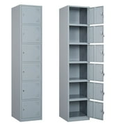 Fesbos Metal Locker with 6 Doors, Tall Steel Storage Lockers for Employees - 71 Locker Storage Cabinets for School, Gym, Home, Office, Garage
