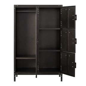Fesbos Metal Lockers, 55" Storage Cabinet Steel Retro Wardrobe,4 Doors Lockable,Adjustable Feet Organizer Locker for Employees Home Office Gym