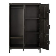 Fesbos Metal Lockers, 55" Storage Cabinet Steel Retro Wardrobe,4 Doors Lockable,Adjustable Feet Organizer Locker for Employees Home Office Gym