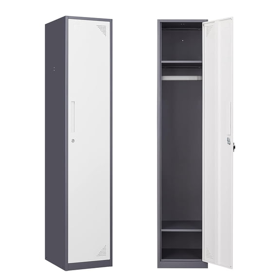 Fesbos Metal Lockers for Employees with Keys, 71" Employees Locker Storage Cabinet with 1 Doors, Tall Steel Storage Locker for Gym, School, Office